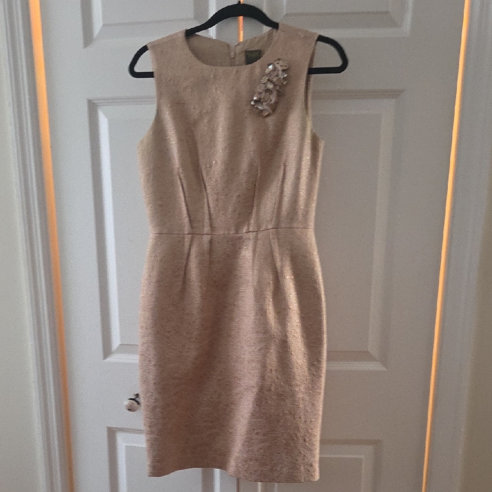 Taylor Beige Sleeveless Mini Dress